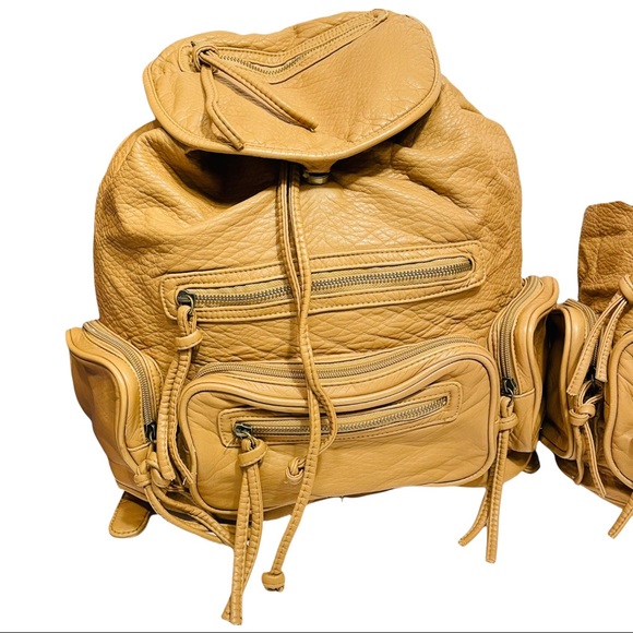 (2) Forever 21 Faux Leather Mini Backpacks in Tan - Picture 4 of 9